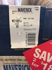 Vintage Maverick By Wrangler Little Kids Boys Dark Wash Jeans Size 8 Regular