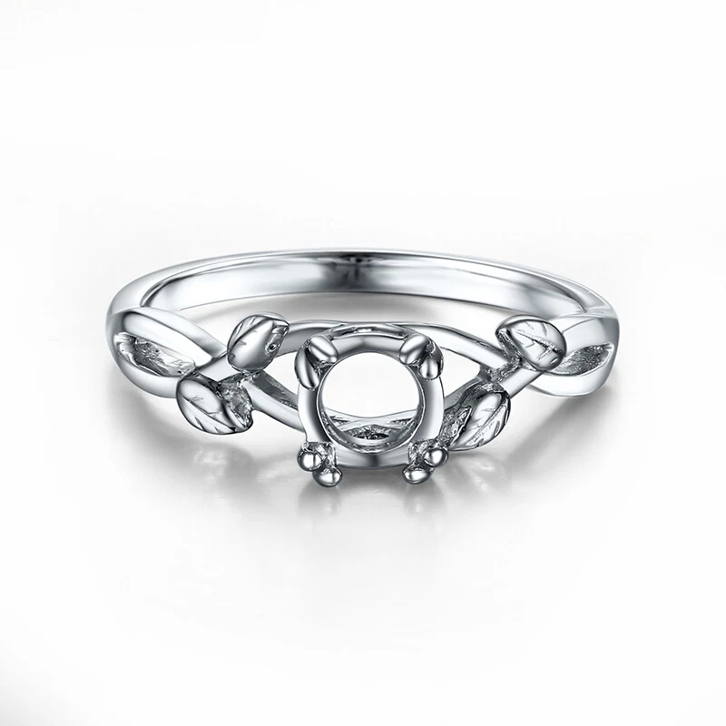 10k White Gold Prong Setting Round 5.5mm Engagement & Wedding Semi mount Ring