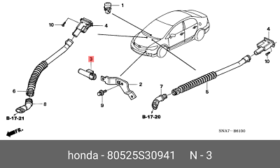 Genuine OE Sensor Assembly Temperature 80525S30941 for Honda 80525 