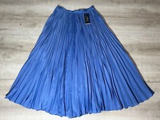 NWT Polo Ralph Lauren Womens Midi Skirt Blue 2 Sunburst Pleated 268