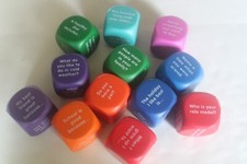Lot of 12 Foam Dice   Educational Word Game Cubes, Question Prompts