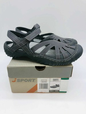 Jsport by Jambu Women's Poppy Hook & Loop Sport Closed Toe Sandal Grey | eBay