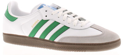 Adidas Originals Herren Turnschuhe Samba Og Leder Schnürbar Grün UK Größe