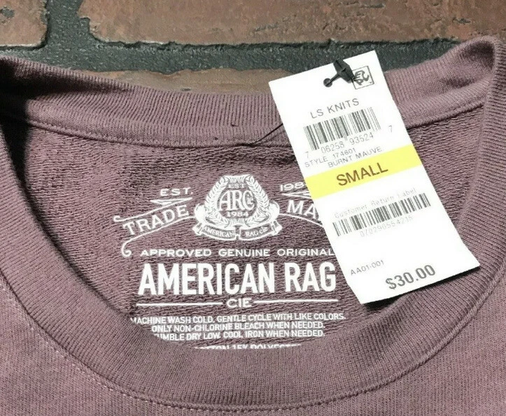 Suéter American Rag Pull Over Manga 3/4 Para Hombre Talla Pequeña Foto 3 de 4