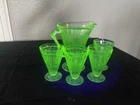 Jeannette Glass Company's "Floral" pattern depression uranium glass