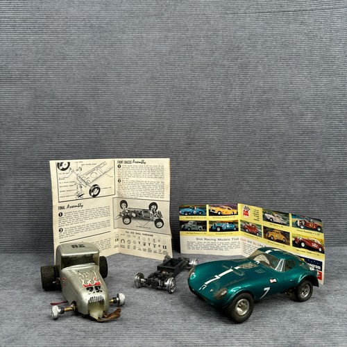 Vintage Monogram 1/24 Slot Car Lot 1934 Ford Coupe Teal Cheetah Parts Restore