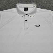Oakley Shirt Mens Large Regular Fit White Hydrolix Golf Polo Performance Preppy