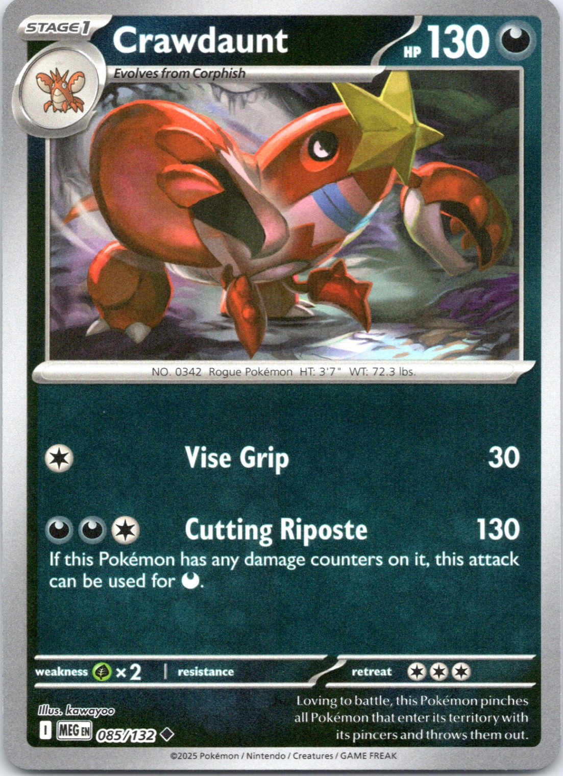 Crawdaunt Uncommon ME01: Mega Evolution 085/132 NM