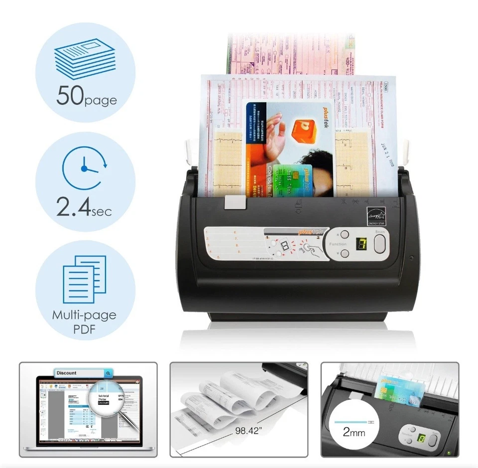 Plustek Office Document Scanner PS186 - Color Duplex Scanning with OCR function - Image 2 of 4