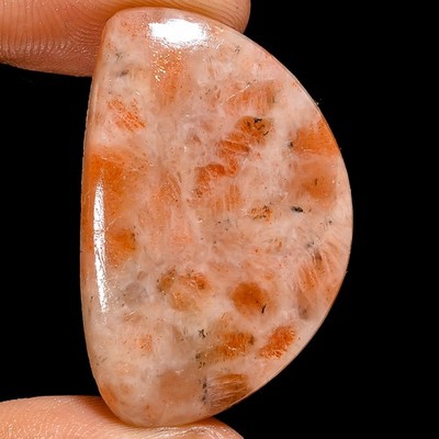100% Natural Sunstone D Shape Cabochon Loose Gemstone 41.5 Ct 35X23X5 mm X-11616
