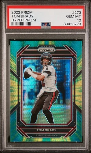 2022 Panini Prizm #273 Tom Brady Hyper Prizm /175 PSA 10