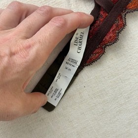 Lise Charmel Demi Bra 36B Brown Red Orange Floral Lace Underwire 03098 France