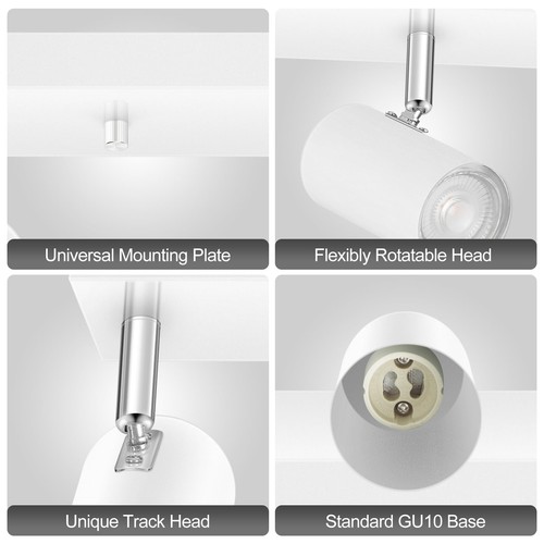 Plug in Track Lighting, LED Track Light Kit, White 5-Light Large Track Lights... - Picture 5 of 9