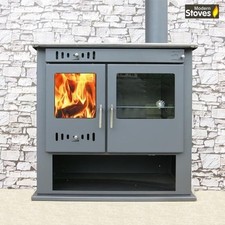 Wood Burning Range Oven Cooker with Back Boiler Multi Fuel Hot Water