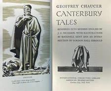 Canterbury Tales Chaucer Intl Collectors Library Rockwell Kent Illustrated HC