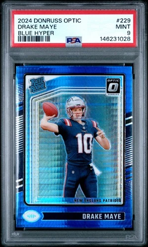 2024 PANINI DONRUSS OPTIC BLUE HYPER #229 DRAKE MAYE ROOKIE RC PSA 9