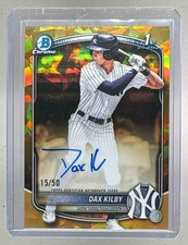 Dax Kilby 2025 Bowman Chrome Draft Sapphire Gold Refractor Auto 1st RC 15/50
