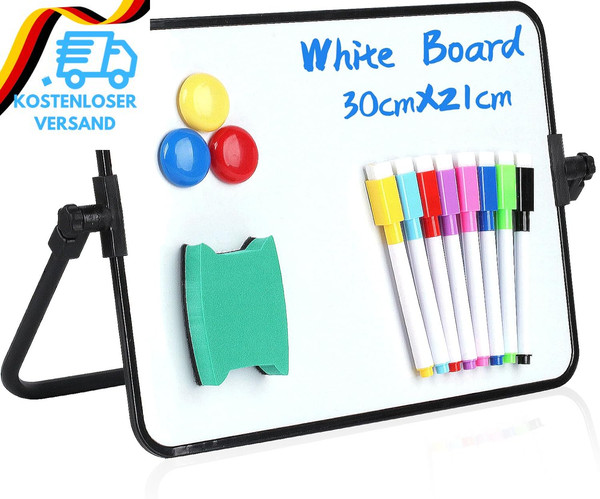 Whiteboard Magnetwand, Kleine Doppelseitige Whiteboard Trocken Abwischbare, A4 F-image