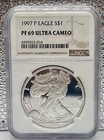 1997-P $1 American Silver Eagle NGC PF69 UCAM 1 oz .999 Silver Proof