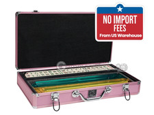 NEW American Mahjong Set - Ivory Tiles Modern Pushers - Pink Aluminum Case