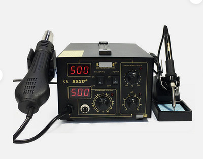 852D+ 2 in 1 Soldering Rework Stations SMD Hot Air & Iron Gun Digital Display