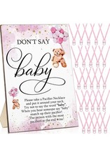 51 Pcs Cool Baby Shower Game Wooden Bear Sign Gift Sets 50 Baby Shower Pacifiers
