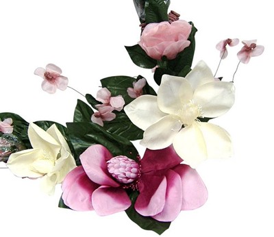 Off-White Paradise Blush Pink Magnolia Rose Dogwood 58in Fake Flower Faux