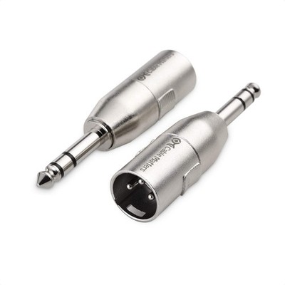 Cable Matters 2er Pack Klinke auf XLR Adapter 1/4 Zoll 6,35 mm TRS silber 