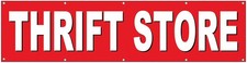 2x8 ft THRIFT STORE Polyester Fabric Banner Sign With Grommets - rb