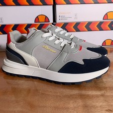 Ellesse Mens Trainers Riva Runner White Grey Navy UK 9 NEW RRP £69.99