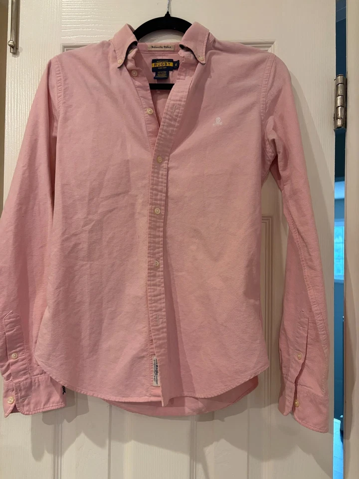 Ralph Lauren регби университета Оксфорд череп и кости розовый хлопок рубашка - Изображение 2 из 4