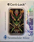 2025 DRAGON LONGSHEN SILVER 1 OZ 999 FINE COLORIZED BAR #916 SCOTTSDALE MINT