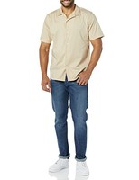 Herren Kurzarmhemd Baumwolle L Khakibraun Schmal Geschnitten Amazon Essentials