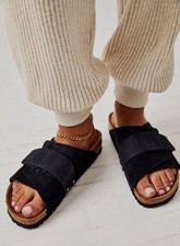 NIB Birkenstock Kyoto Sandals, Black, Size 8/39