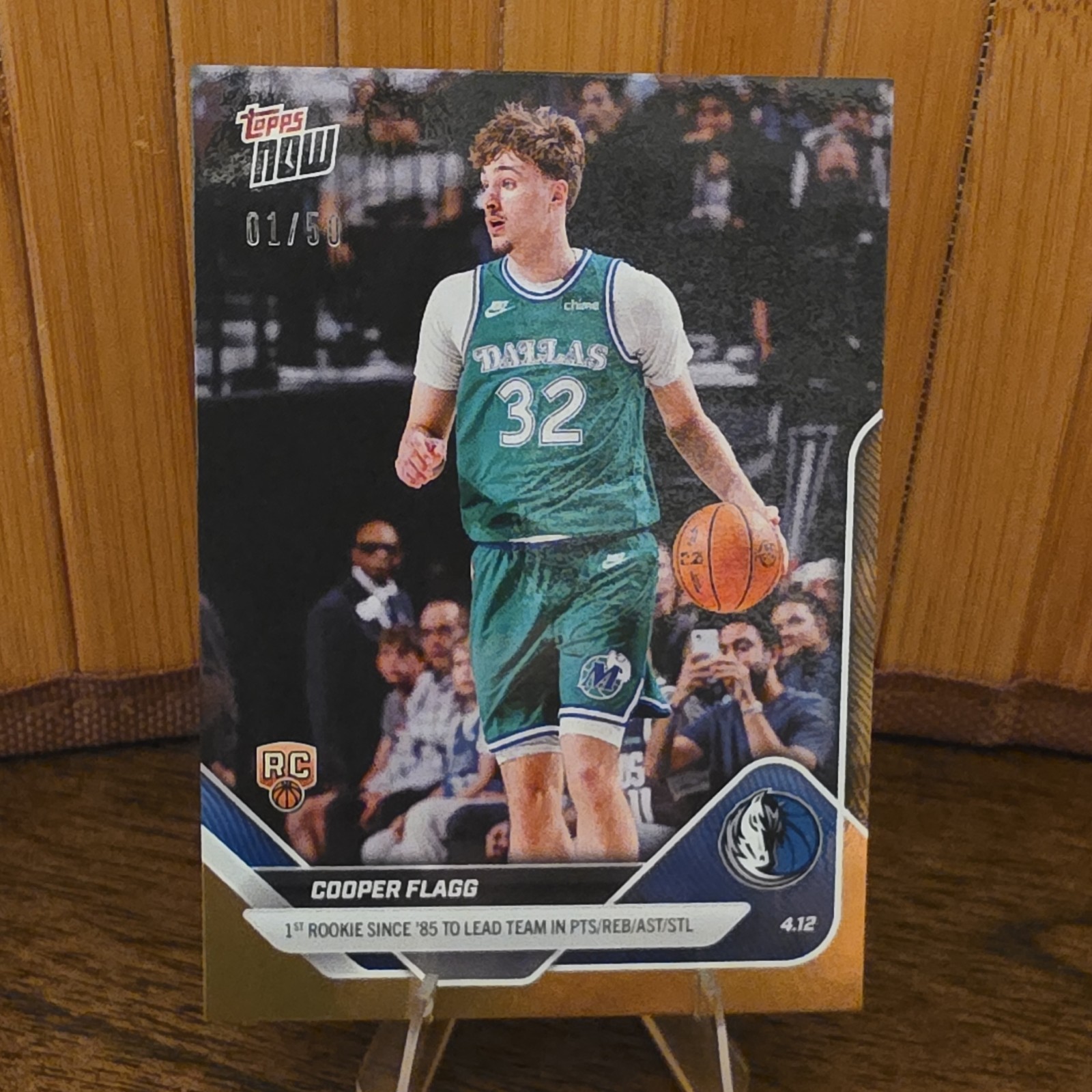 Topps 2025-26 Cooper Flagg RC Gold First on Print Holofoil /50 Mavs #253