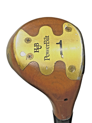 #ad Hamp;B PowerBilt Citation Persimmon 1 Wood Driver RH Stiff Steel 43quot; Vintage Grip $34.99