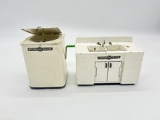 Vintage Linemar Tin Toy Kitchen Sink And Washing Machine 1:12 Scale