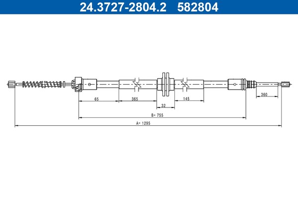ATE Handbremsseil Bremsseil FüR Smart Fortwo Coupe 453 1.0 0.9 Electric/Eq-image