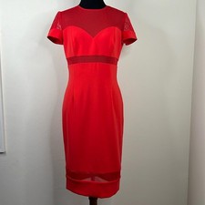 JAYGODFREY Red Mesh Midi Dress 8