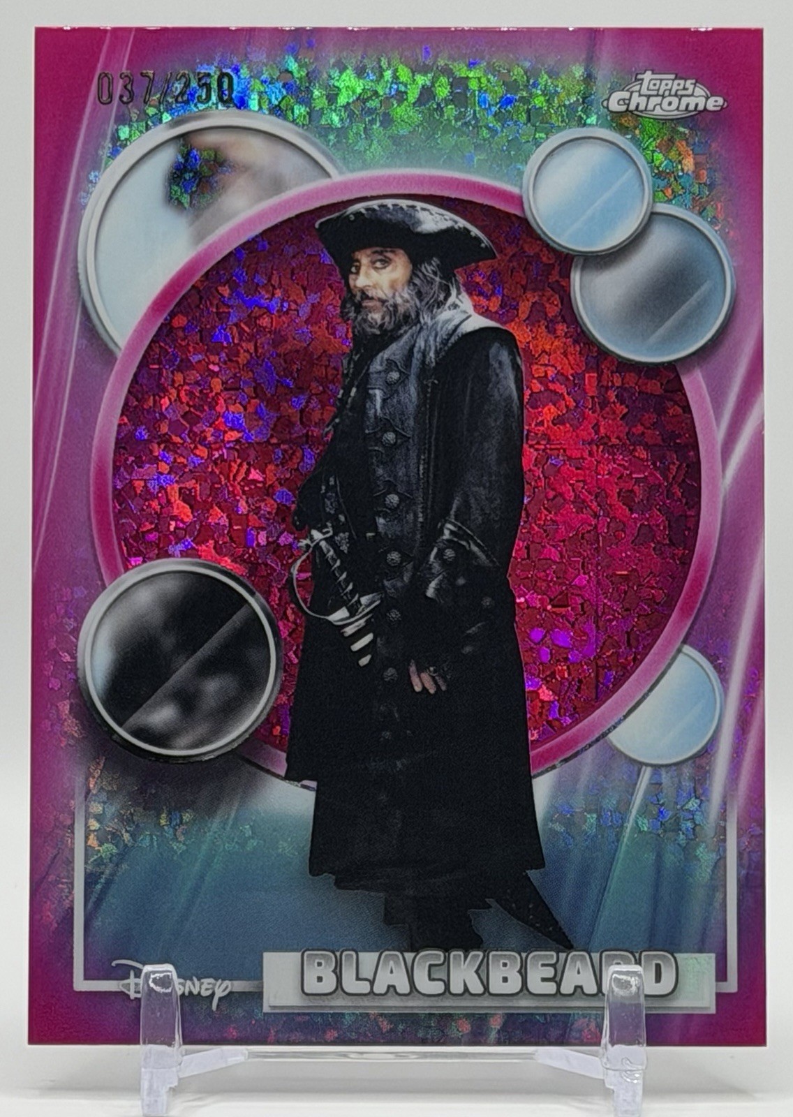 Blackbeard 2026 Topps Chrome Disney #15 Pink Mini Diamond Refractor /250 READ