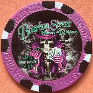 Harley Davidson Wide Print Poker Chip Bourbon Street HD in New Orleans Louisiana