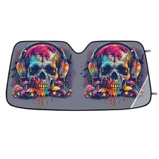 Sun Visor for Car Windshield Shade, Cars Shade Front Windshield, Colored Skull