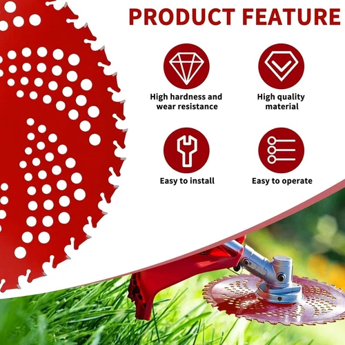 2/4 Stck. 9 Zoll x 36 Zähne hartmetallbestücktes Klingenset für Freischneider Trimmer Unkrautfresser - Bild 8 von 18