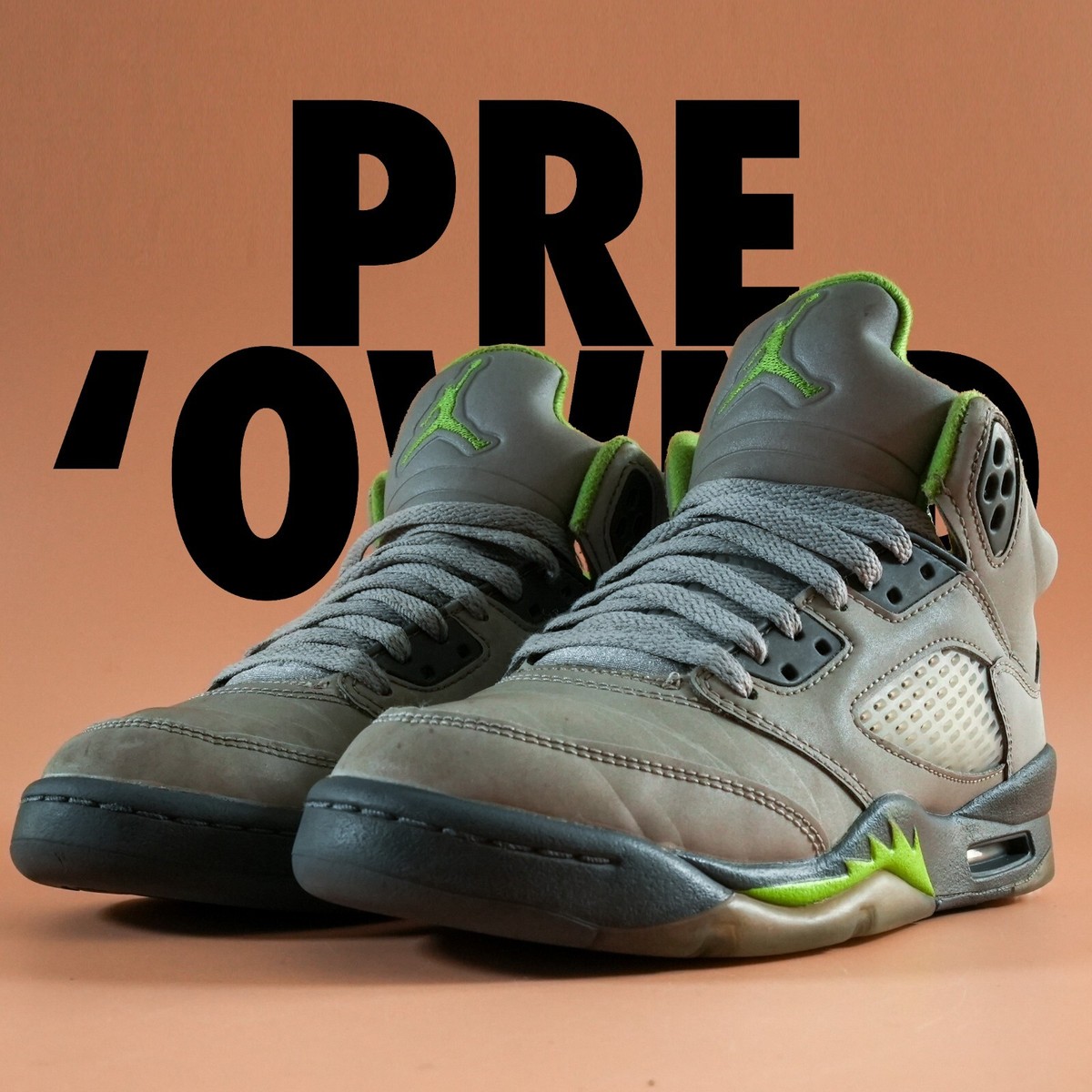 Nike Kids Air Jordan 5 Retro Green Bean Reflective Shoes Size US