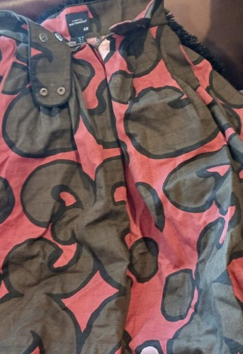 H&M a Tribute to Marimekko Size 6 Orange Olive Circle Skirt Front Zip - Picture 2 of 4