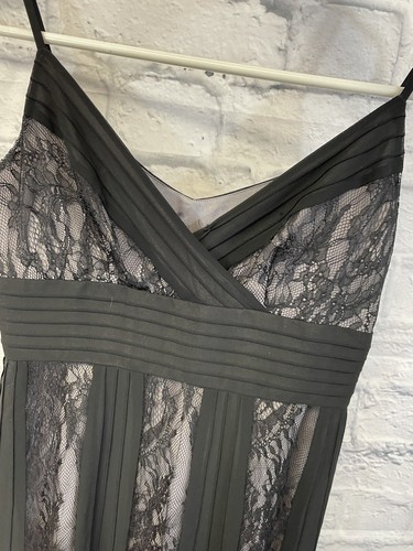 New Ann Taylor LOFT black dress womens 0 Petite sleeveless lace baby doll vneck - 第 3/12 張圖片