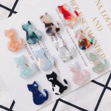 10p Acrylic Cat Earring Charm,Resin Kitty Cat Pendant,Tortoise Acetate Charm