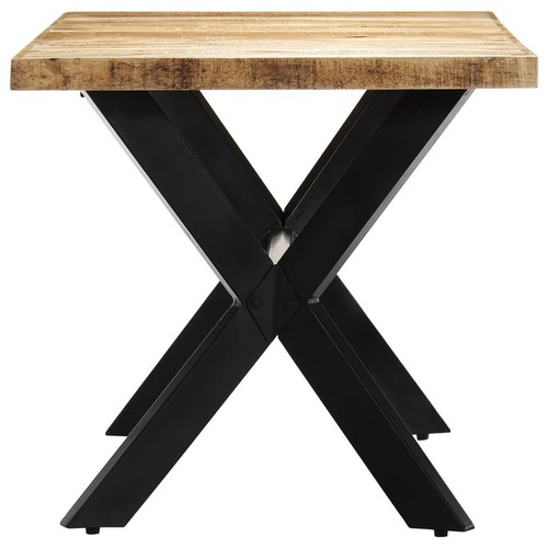 Wooden Dining Table Stylish Industrial Kitchen Furniture Rough Mango Wood 160cm - Picture 3 of 11