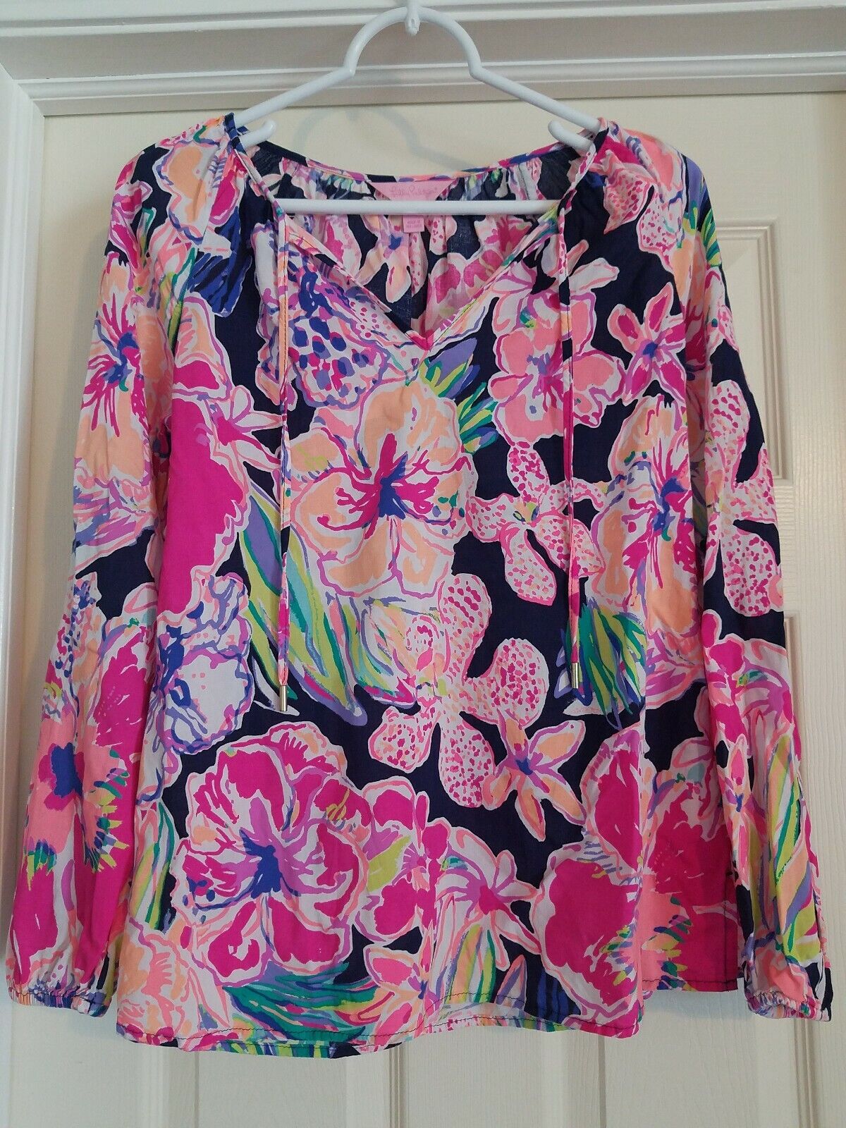 Lilly Pulitzer Willa Tunic Blouse in Bright Navy … - image 2