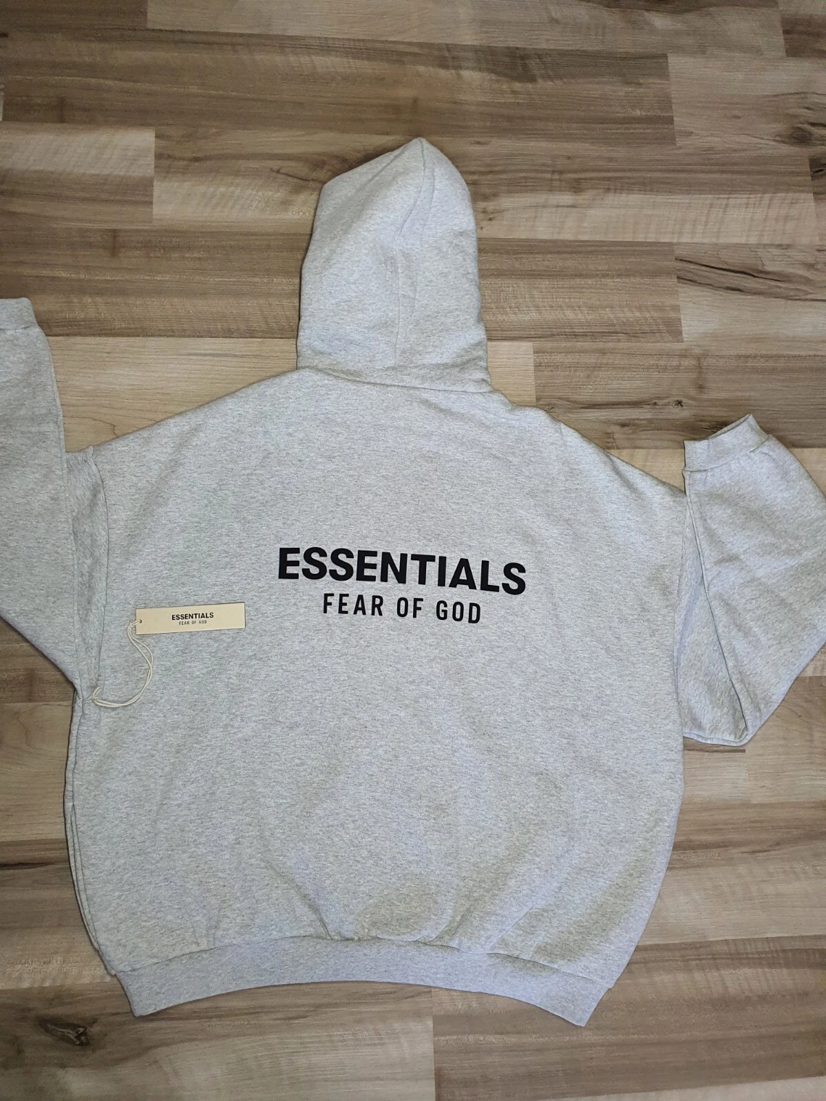 FELPE CON CAPPUCCIO Fear of God Essentials Light Heather taglia XL 100% autentiche